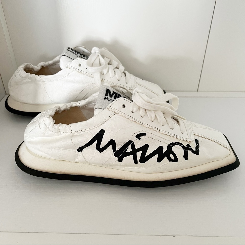 MM6 Maison Margiela White 6 Racer Sneakers - Picture 4 of 11